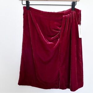 Elegant Red Velvet Skirt